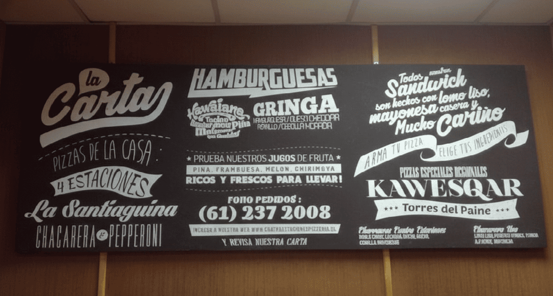 Menu 4 estaciones pizzeria punta arenas