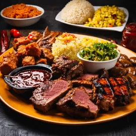 Parrillada de carnes a la brasa en Parrilla Los Ganaderos, parrilla tradicional magallánica en Punta Arenas